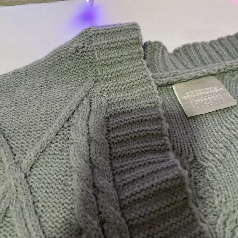 Taylor Swift Tortured Poets Department Cardigan Sweater TTPD Oversize M/L - Picture 6 of 11